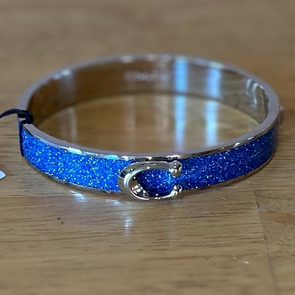 Coach Women’s Indigo Blue Signature Logo Bangle Bracelet - Picture 1 of 11